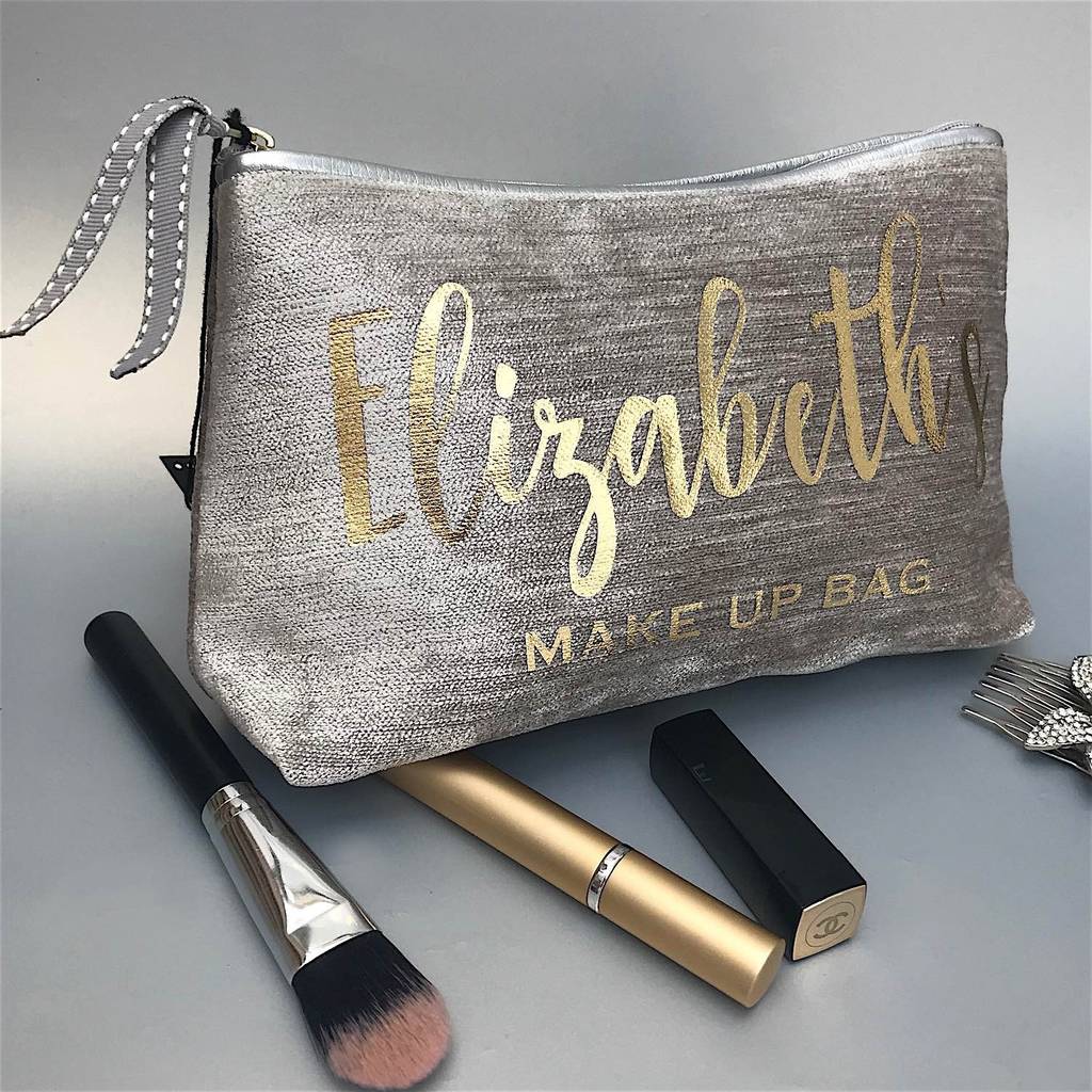 velvet embroidered makeup bag