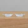 Sterling Silver Leaf Stud Earrings, thumbnail 1 of 2