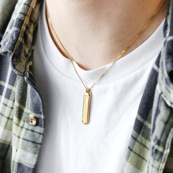 Men's Personalised Stainless Steel Tag Pendant Necklace, 5 of 11