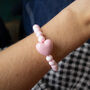 Pink Heart Bead Bracelet, thumbnail 2 of 4