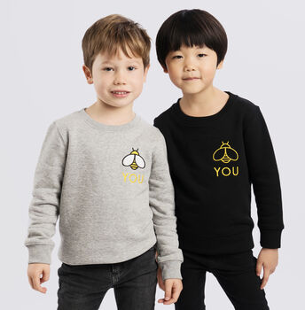 'Bee You' Embroidered Organic Children's Sweatshirt, 4 of 10