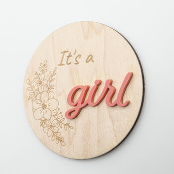 Personalised Baby Girl Announcement Plaque Acrylic, 6 of 7