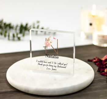 Personalised Thank You Bridesmaid Acrylic Block, 2 of 3