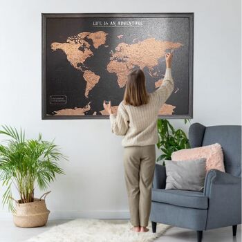 Epic Travel Gift Set World Map With Push In Pins And Personalised Scrapbook, 7 of 12