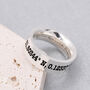 Latitude Longitude Coordinates Silver Ring 8mm Flat Profile, thumbnail 1 of 9