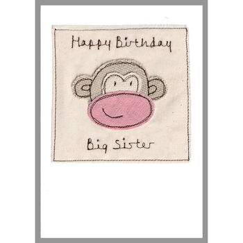 Personalised Monkey Birthday Card For Girls Or Boys, 3 of 11