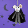 Personalised Felt Vampire Mouse Halloween Decoration, thumbnail 4 of 5