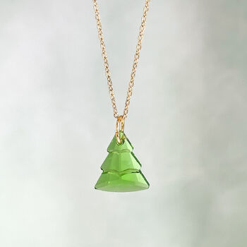 Glass Christmas Tree Necklace, 3 of 5