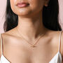 Crystal Feature T Bar Pendant Necklace In Gold, thumbnail 3 of 4