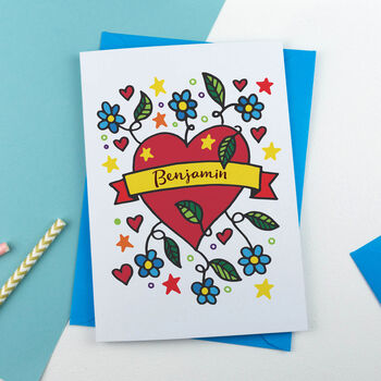 Forget Me Not Heart Card, 2 of 2