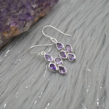 Amethyst Sterling Silver Earrings February Birthstone, 5 of 8