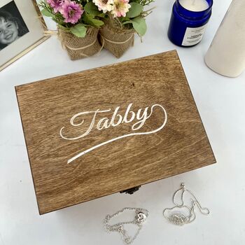 Personalised Name Wooden Jewellery Box, 3 of 12