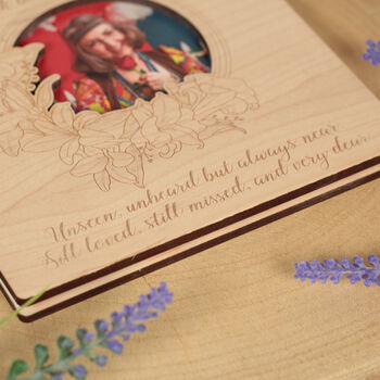 Personalised Condolence Photo Wooden Card, 2 of 5