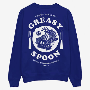 Support Your Local Greasy Spoon Sweatshirt In Blue, 2 of 2