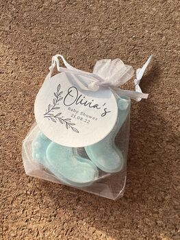 Personalised Baby Shower Wax Melt Favour Feet, 2 of 7