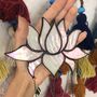 Moon And Lotus Flower Glass Wall Hanging, thumbnail 6 of 9
