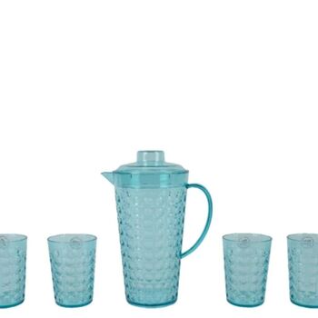 Cobalt Bubble Jug And Cups Five Piece Set, 2 of 2