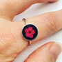 Real Narcissus Adjustable Ring Hand Made Round, thumbnail 2 of 10