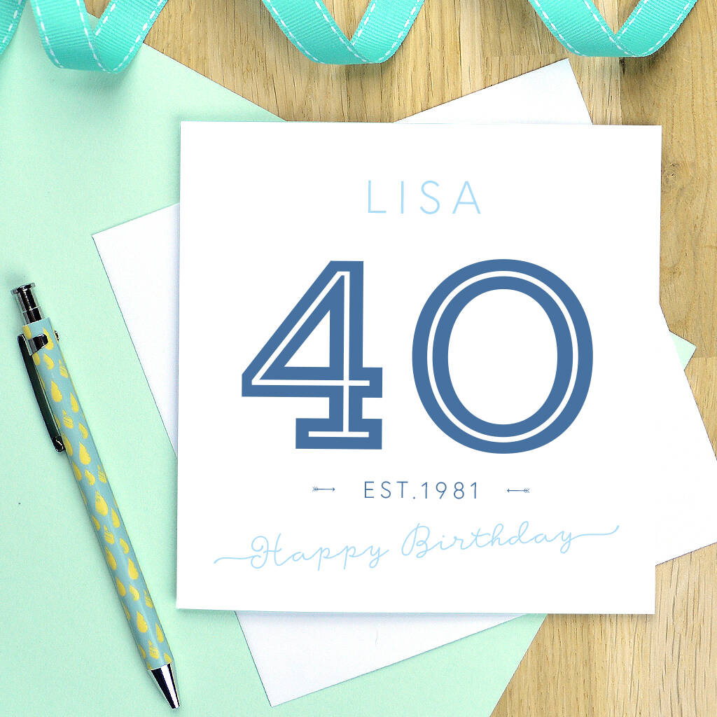 Established 40th Birthday Card By Pink and Turquoise ...
