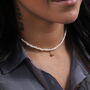 Sterling Silver Pearl Necklace With A Golden Bead, thumbnail 1 of 4