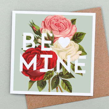 Be Mine Floral Valentine's Card, 2 of 2