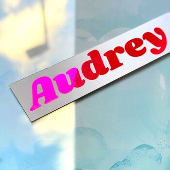 Personalised Fluorescent Name Sticker For Laptops And Phones, 6 of 8