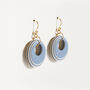 Blue And Cream Circular Earrings, thumbnail 3 of 7