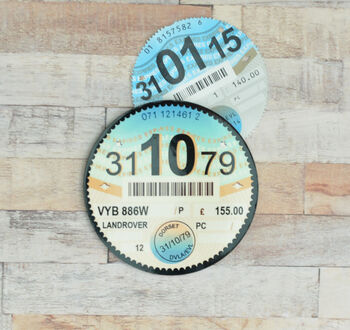 Personalised Tax Disc Coaster, 3 of 5