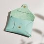 Personalised Mint Green Leather Card + Coin Purse, thumbnail 4 of 5