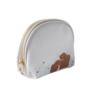 Bramble Farm Highland Cow Beauty Bag | Make Up | Travel Bag, 3 of 6