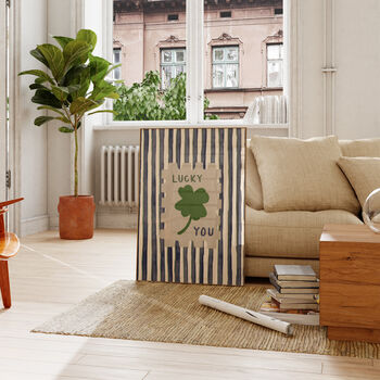 Lucky You Striped Wall Art Print, 8 of 8