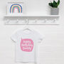 Personalised Happy Birthday Speech Bubble Kids T Shirt, thumbnail 5 of 6