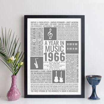 Personalised Music Year Print For Dad Gift Fathers Day, 5 of 12