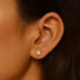 Small Silver Solitaire Diamond Simulant Stud Earrings, thumbnail 4 of 5