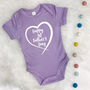 Happy 1st Father's Day In Heart Babygrow, thumbnail 2 of 10