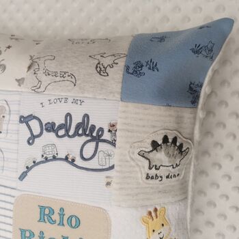 My 1st Year, Memory Pillow Keepsake, Double Sided Baby Clothes Cushion, 7 of 12