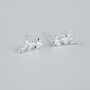 Sterling Silver Crystal Leaf Vine Stud Earrings, thumbnail 3 of 5