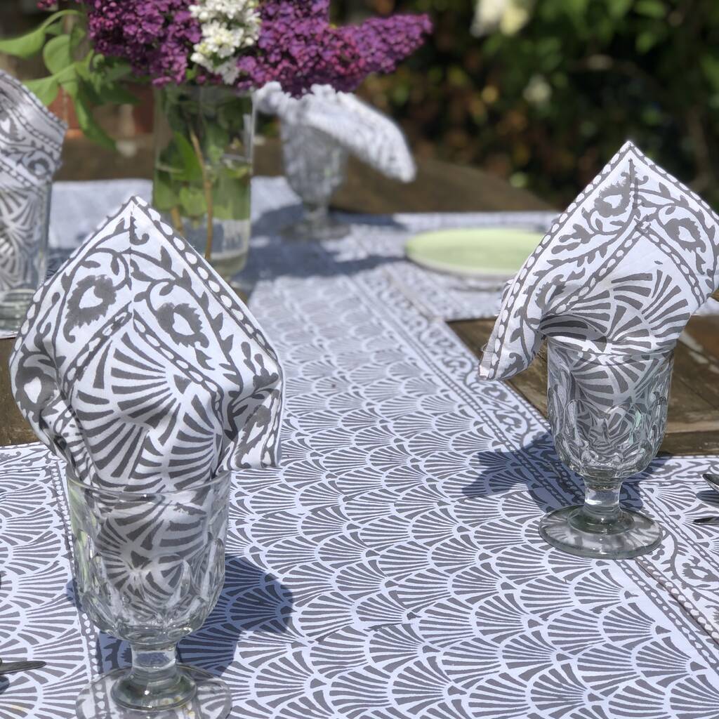 Set Of Six Block Print Placemats And Napkins, 1 of 7