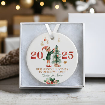 Personalised Ceramic First Christmas In Our New Home Decoration In Various Designs, 4 of 7