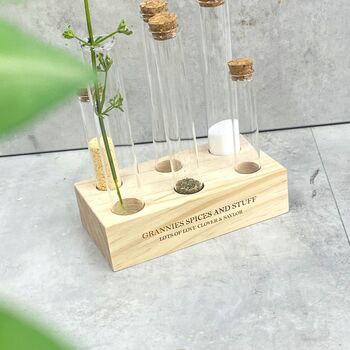 Personalised Herb And Spice Test Tube Rack, 4 of 7