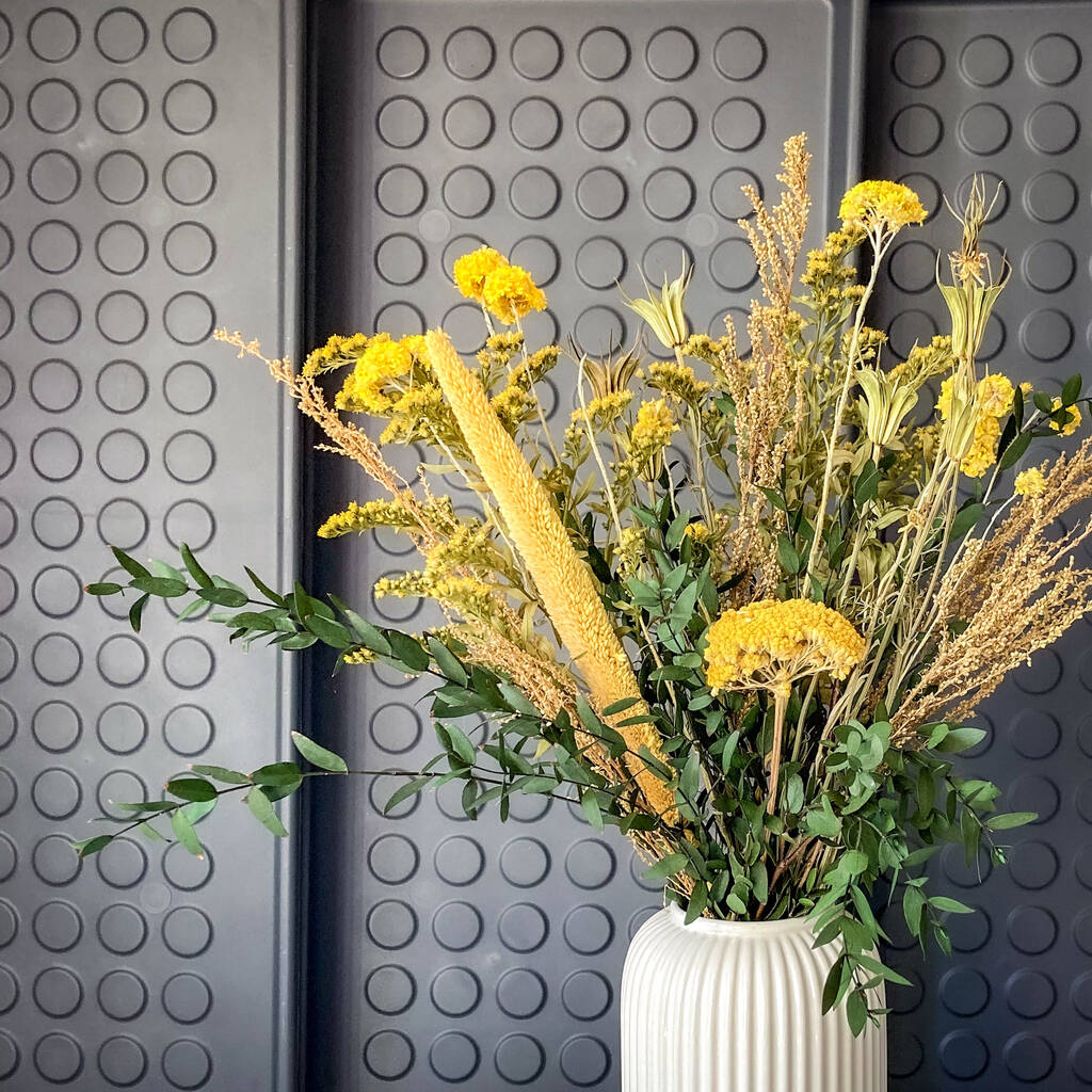 Yellow Flower Bouquet With Eucalytus 'Moonshine', 1 of 5