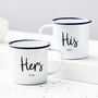 Personalised His And Hers Enamel Mugs, thumbnail 2 of 10
