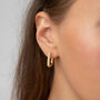 Crystal Encrusted Rectangular Hoop Earrings, thumbnail 2 of 6