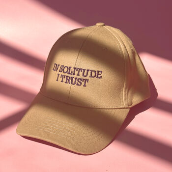 In Solitude I Trust Embroidered Slogan Cap, 6 of 7