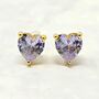 Alexandrite Heart June Birthstone Stud Earrings, thumbnail 1 of 3