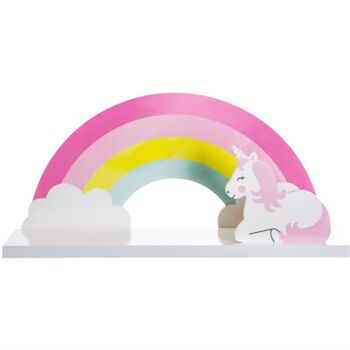 Rainbow Unicorn Personalised Nursary Shelf, 3 of 4
