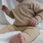 Oatmeal Rib Organic Cotton Baby Leggings, thumbnail 2 of 6