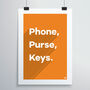 Phone, Purse, Keys Print, thumbnail 7 of 12