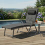 Folding Sun Lounger With Thick Mattress Cushion, thumbnail 3 of 11