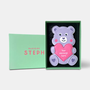 Personalised Purple Love Bear Letterbox Cookie, 4 of 9